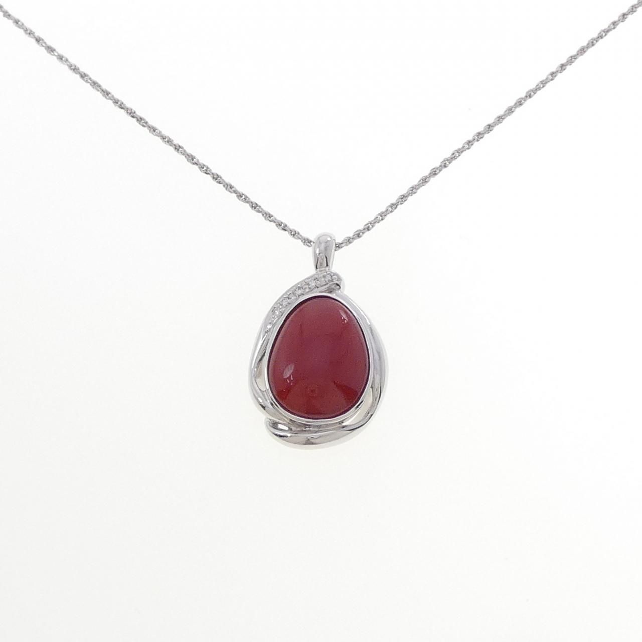 PT900/PT850 サンゴ ネックレス 5.92CT