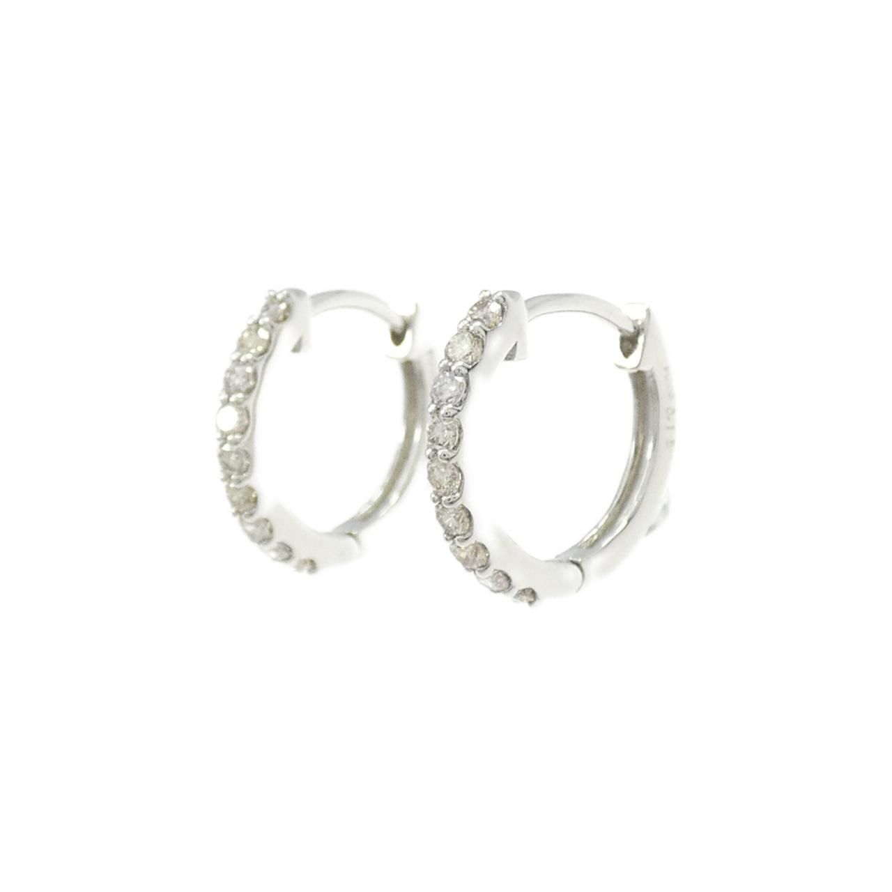 PT900 フープ ダイヤモンド ピアス 0.30CT