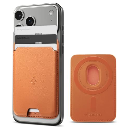 [Spigen] MagSafe対応 カードケース【3枚カード入れ】 iPhone 17/16/15/14/13/12シリーズ マグネット内蔵 高級レザー スリム 背面 ウォレット スマホ カードケース 交通系 ICカード バレンティヌス・マ f6f4ca20