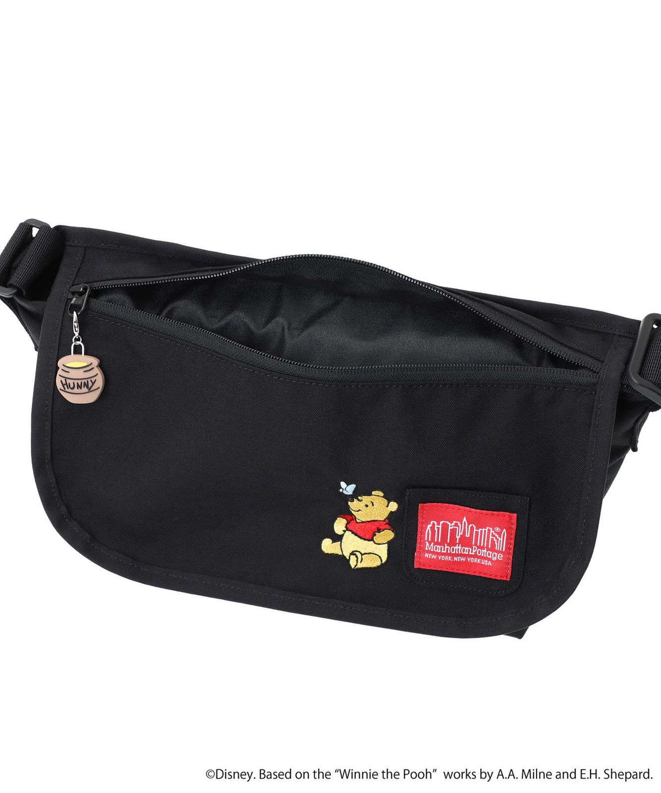 【ムラスポ公式】新品 Manhattan Portage マンハッタンポーテージ ショルダーバッグ NYLON MESSENGER BAG JR SLIM FZP POOH プーさん MP1605JRSFZPPH