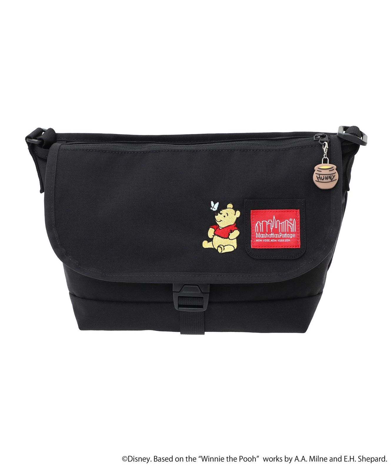 【ムラスポ公式】新品 Manhattan Portage マンハッタンポーテージ ショルダーバッグ NYLON MESSENGER BAG JR SLIM FZP POOH プーさん MP1605JRSFZPPH