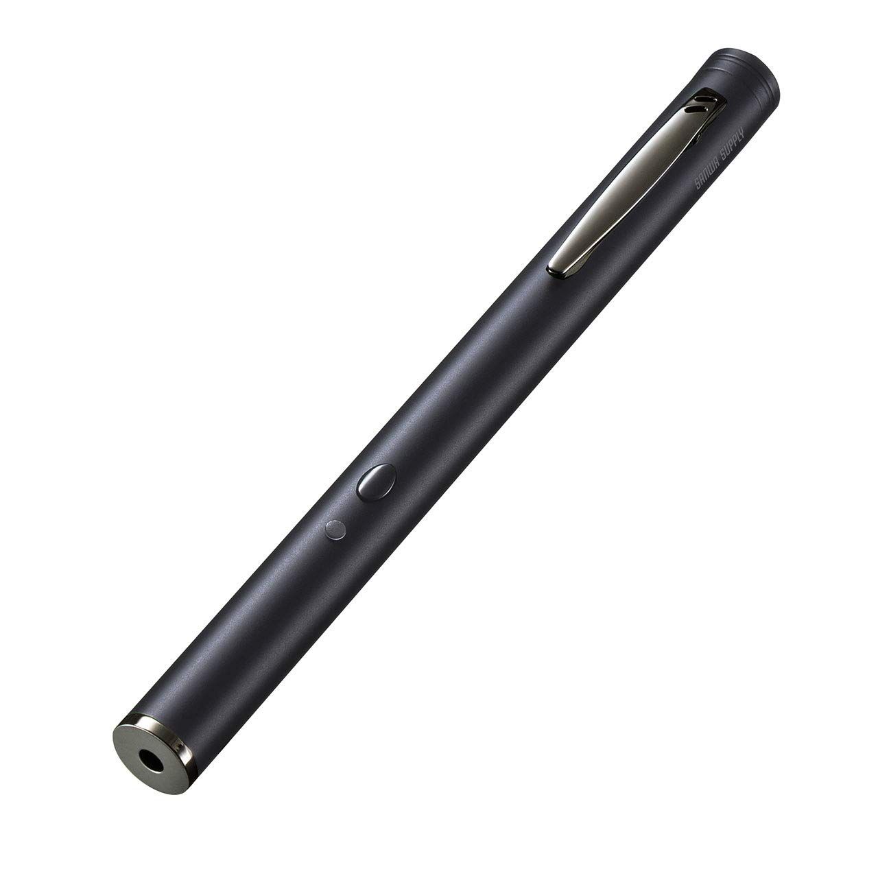 サンワダイレクト レーザーポインター 緑 電池式 ペン型 照射距離200ｍ クリップ付 PSC認証 200-LPP042
