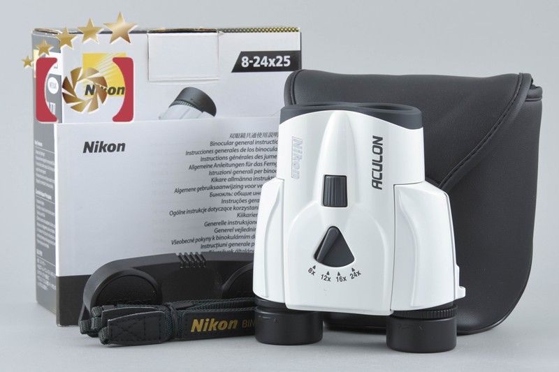 中古】Nikon ニコン ACULON T11 8-24x25 ホワイト 双眼鏡 元箱付き