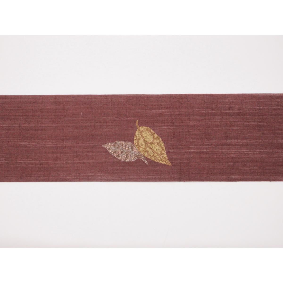 【未使用品】夏名古屋帯 刺繍加工 紬織 【未使用品】夏名古屋帯 刺繍加工 紬織