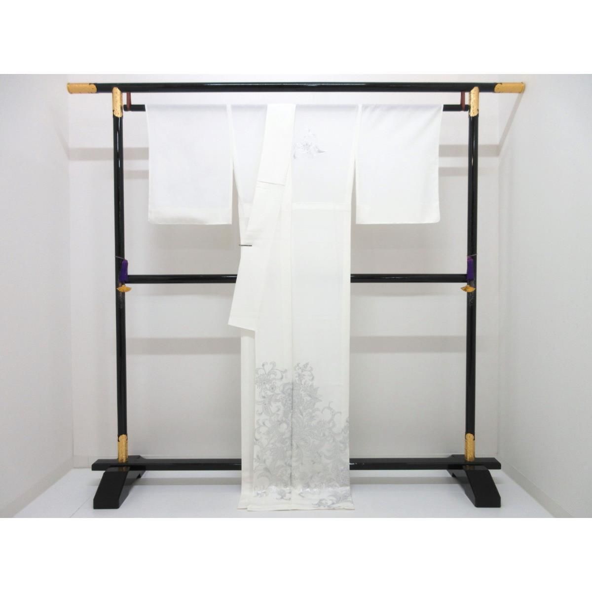 【未使用品】単衣　駒絽訪問着　銀彩友禅