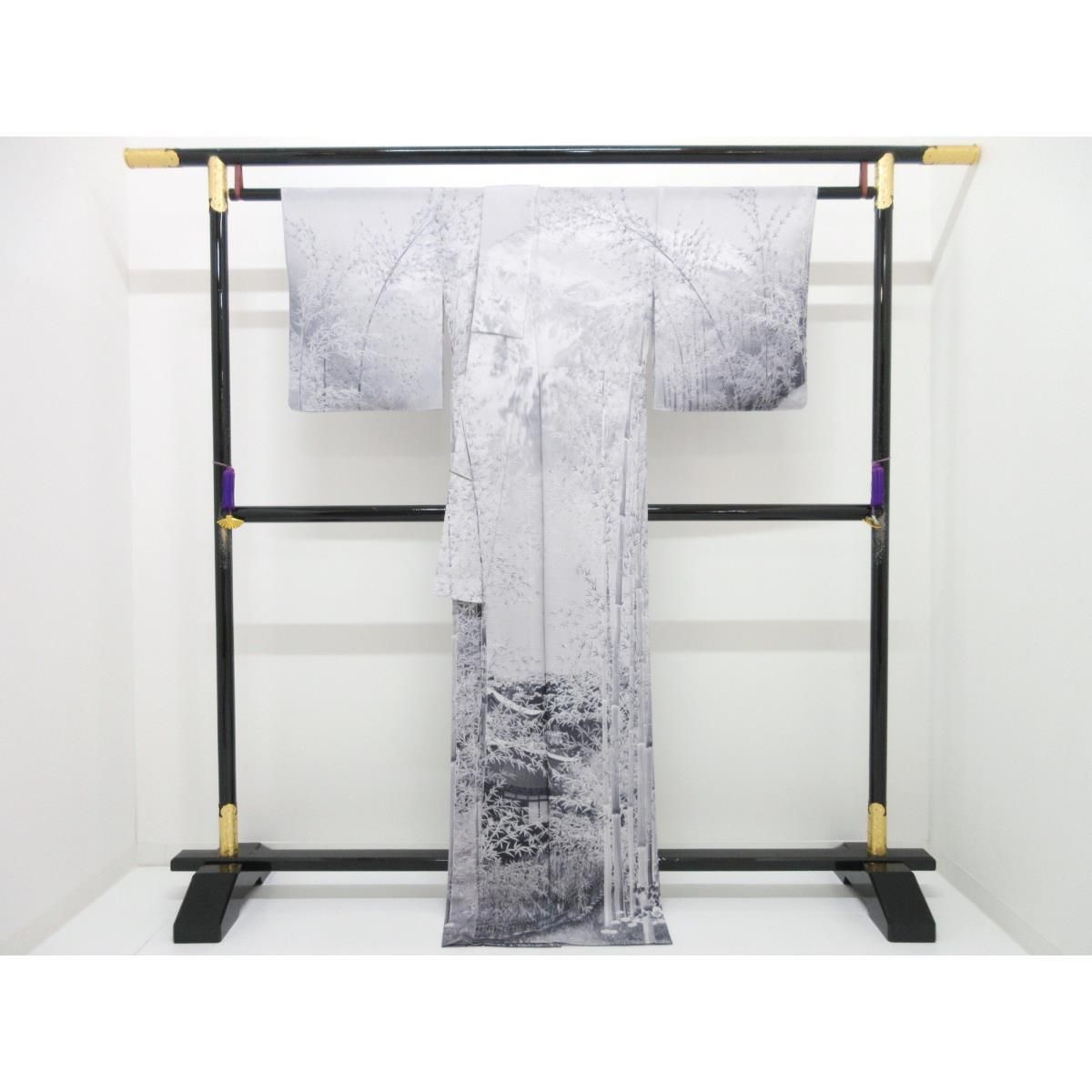 【未使用品】単衣　駒絽訪問着　友禅加工