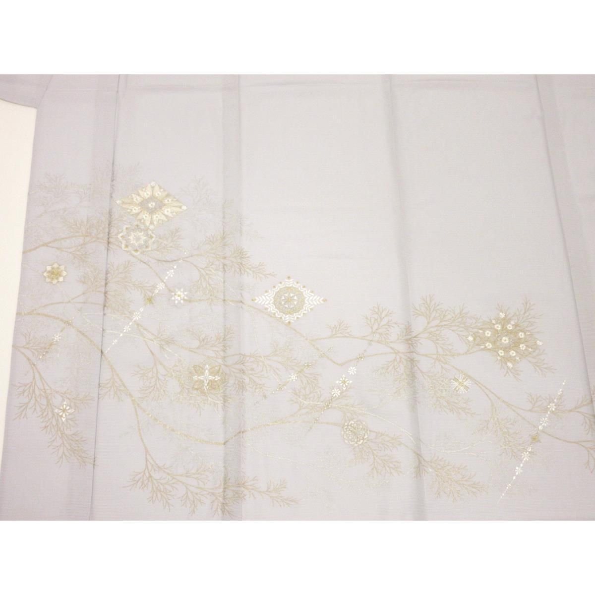 【未使用品】単衣 駒絽訪問着 金彩友禅刺繍入り 【未使用品】単衣 駒絽訪問着 金彩友禅刺繍入り