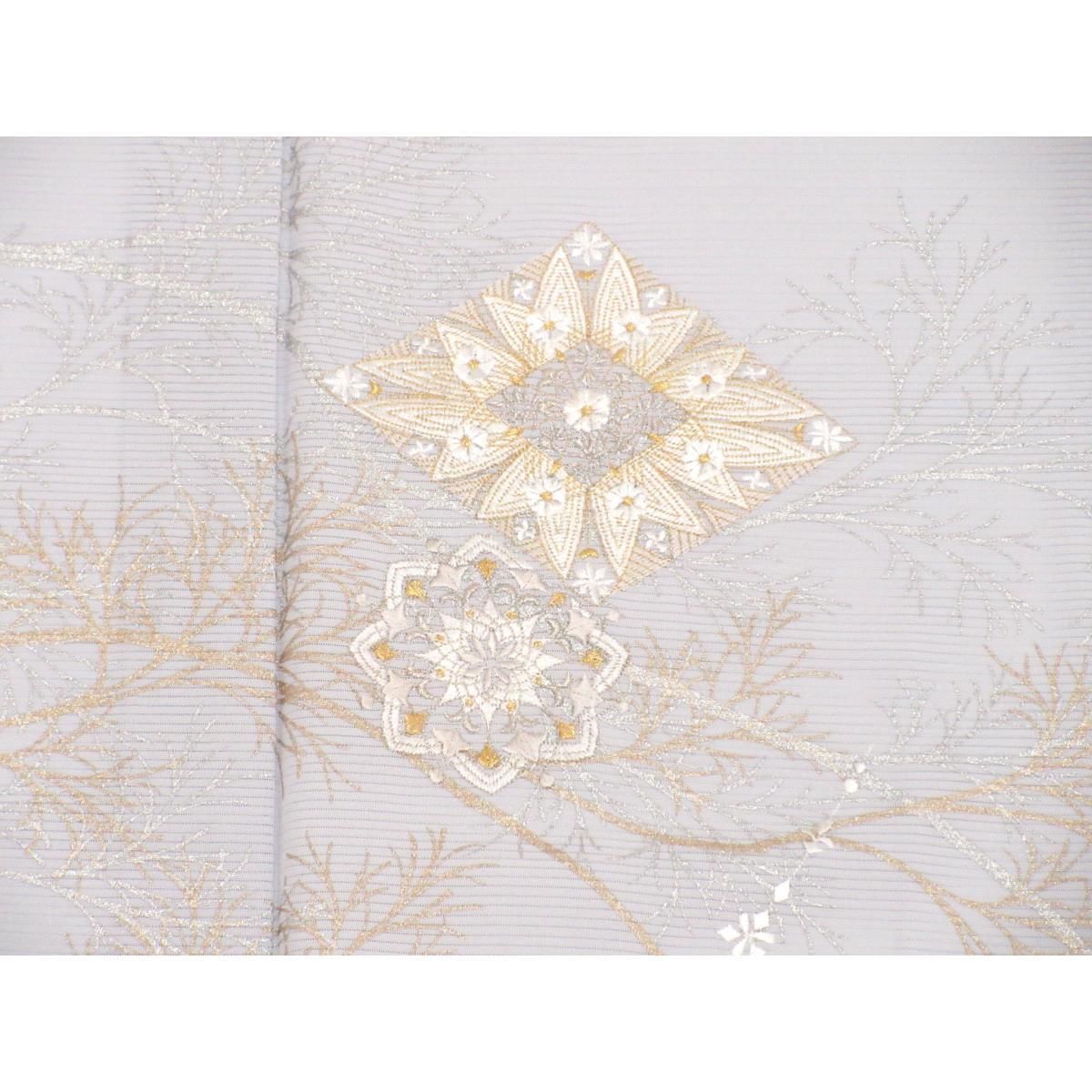 【未使用品】単衣 駒絽訪問着 金彩友禅刺繍入り 【未使用品】単衣 駒絽訪問着 金彩友禅刺繍入り