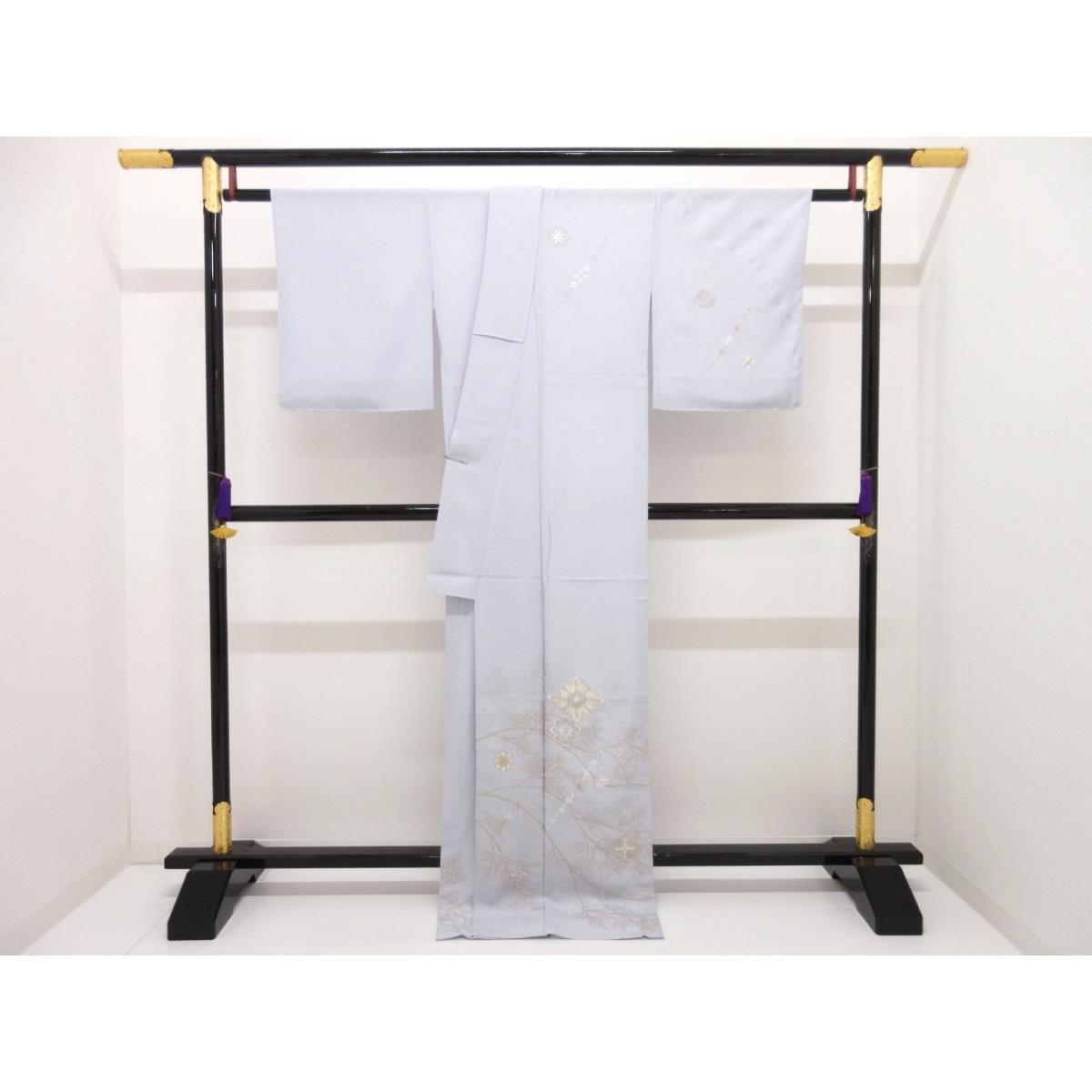 【未使用品】単衣 駒絽訪問着 金彩友禅刺繍入り 【未使用品】単衣 駒絽訪問着 金彩友禅刺繍入り