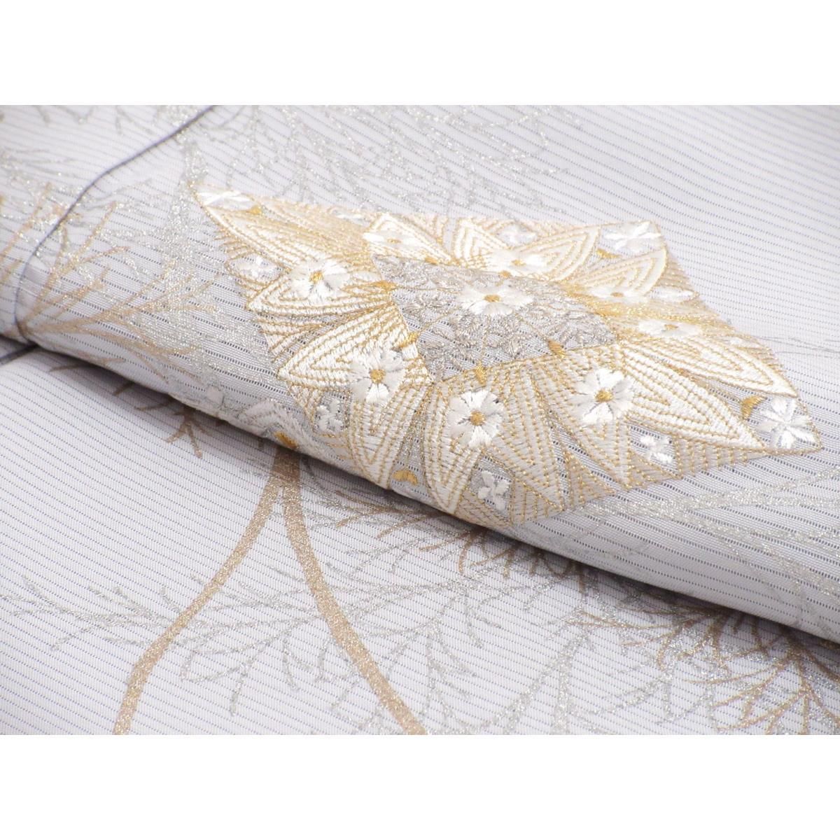 【未使用品】単衣 駒絽訪問着 金彩友禅刺繍入り 【未使用品】単衣 駒絽訪問着 金彩友禅刺繍入り