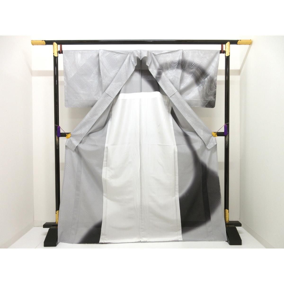 【未使用品】単衣 変わり絽織訪問着 銀彩友禅ボカシ染 【未使用品】単衣 変わり絽織訪問着 銀彩友禅ボカシ染