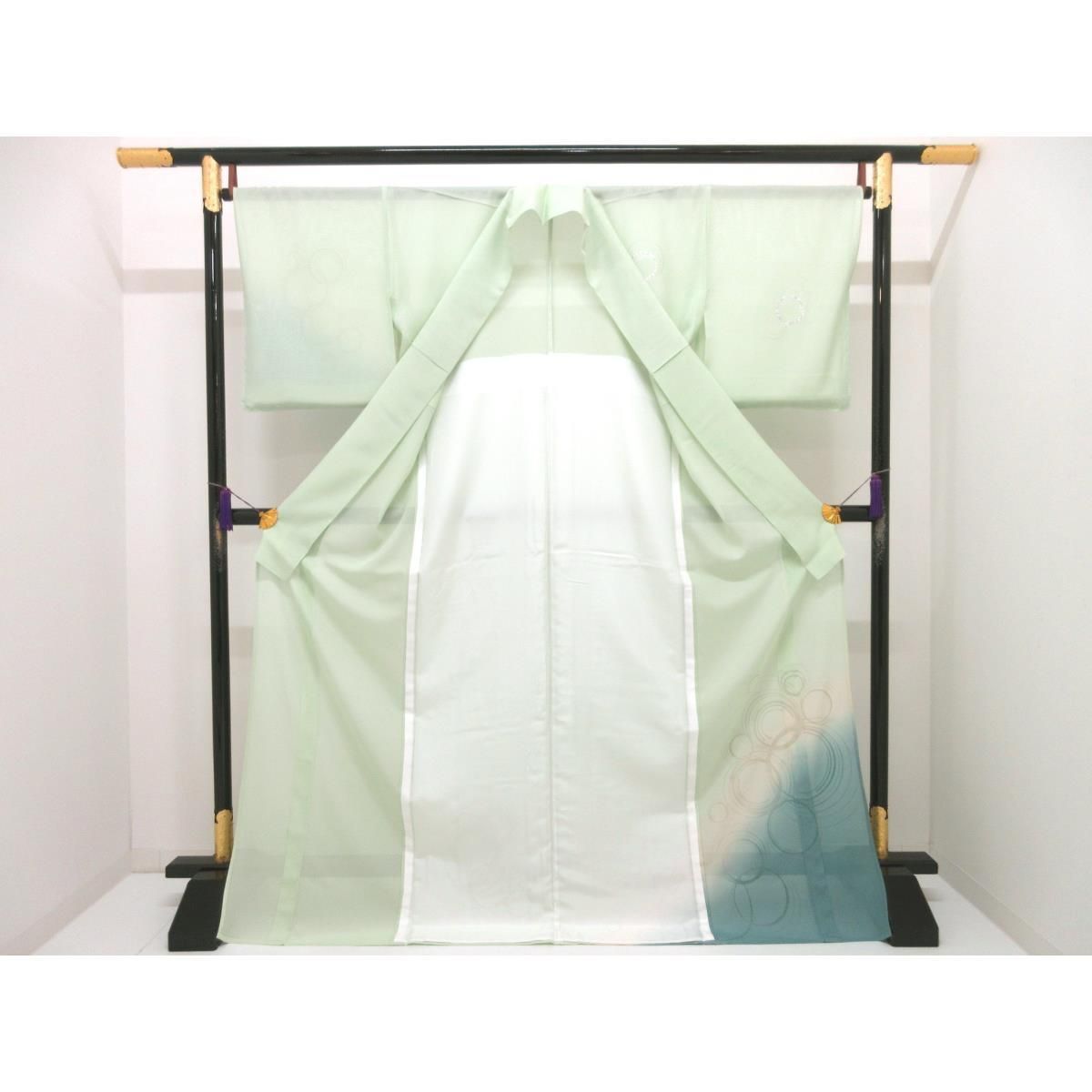 【未使用品】単衣 駒絽訪問着 金彩友禅ボカシ染 【未使用品】単衣 駒絽訪問着 金彩友禅ボカシ染
