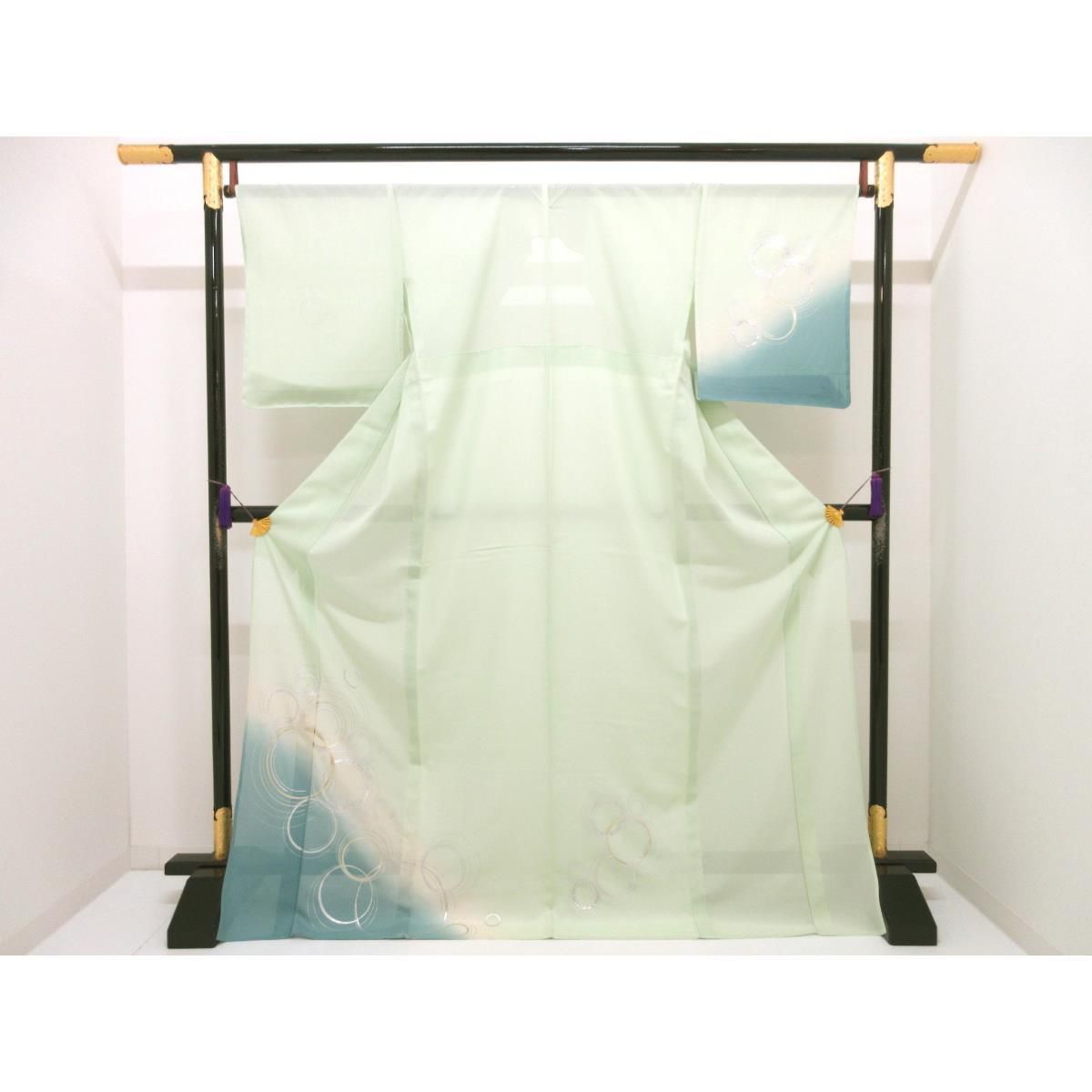 【未使用品】単衣　駒絽訪問着　金彩友禅ボカシ染