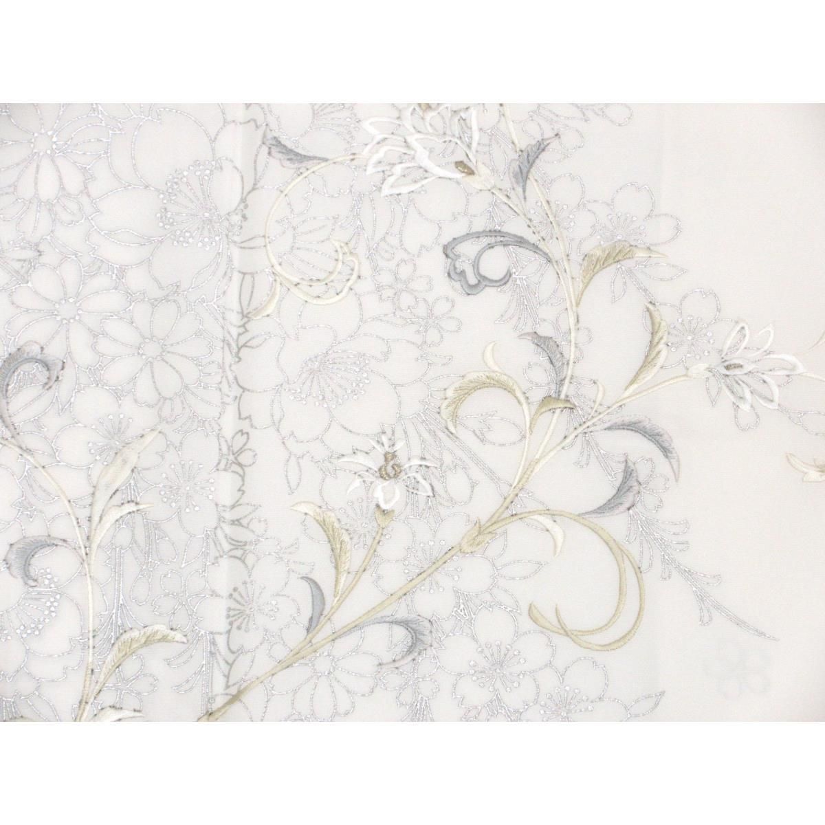 【未使用品】訪問着　銀彩加工　刺繍入り