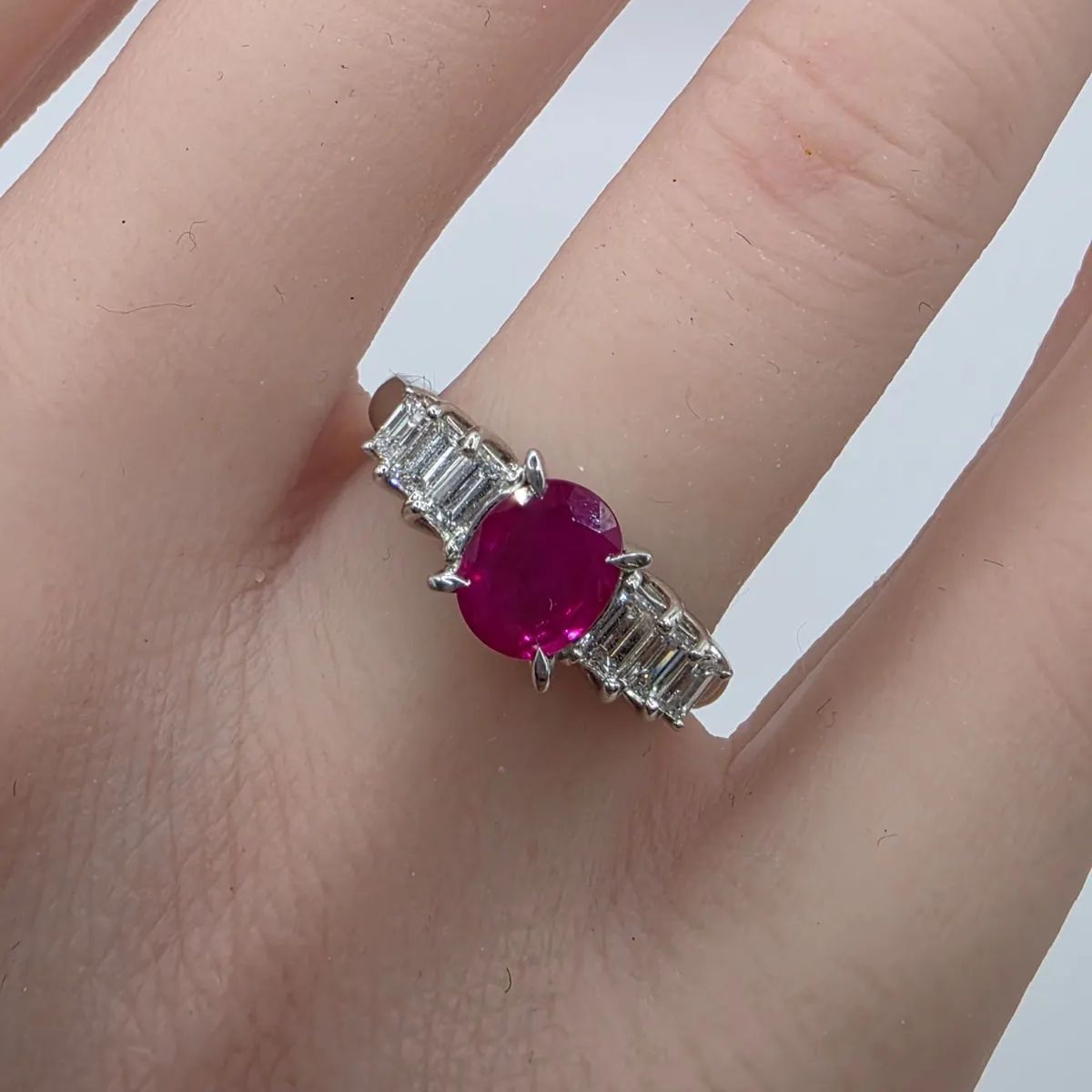安い〜〜〜！??在庫一掃セール！?⏰? ⚡ダイヤルビーリング PT900 ダイヤ - 0.60cts ルビー1.00cts 11号