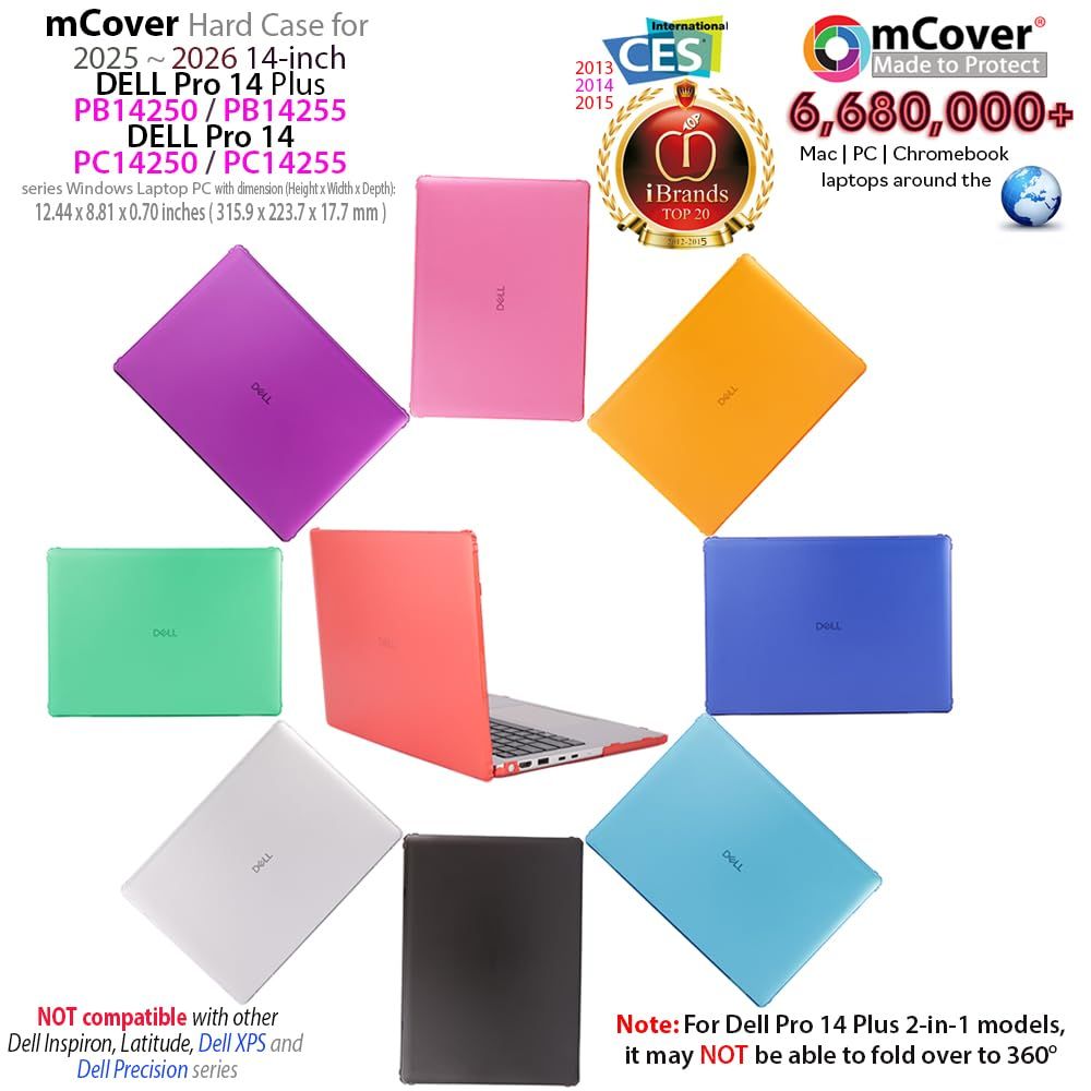 mCover ケース 2025-2026 14インチ Dell Pro 14 Plus PB14250 PB14255 Pro 14 PC14250 PC14255 Windows PCにのみ対応(他のDellモデルには適合しません) - ブラッ [ブラック]