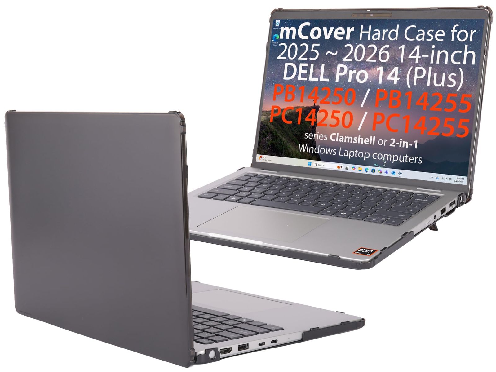 mCover ケース 2025-2026 14インチ Dell Pro 14 Plus PB14250 PB14255 Pro 14 PC14250 PC14255 Windows PCにのみ対応(他のDellモデルには適合しません) - ブラッ [ブラック]