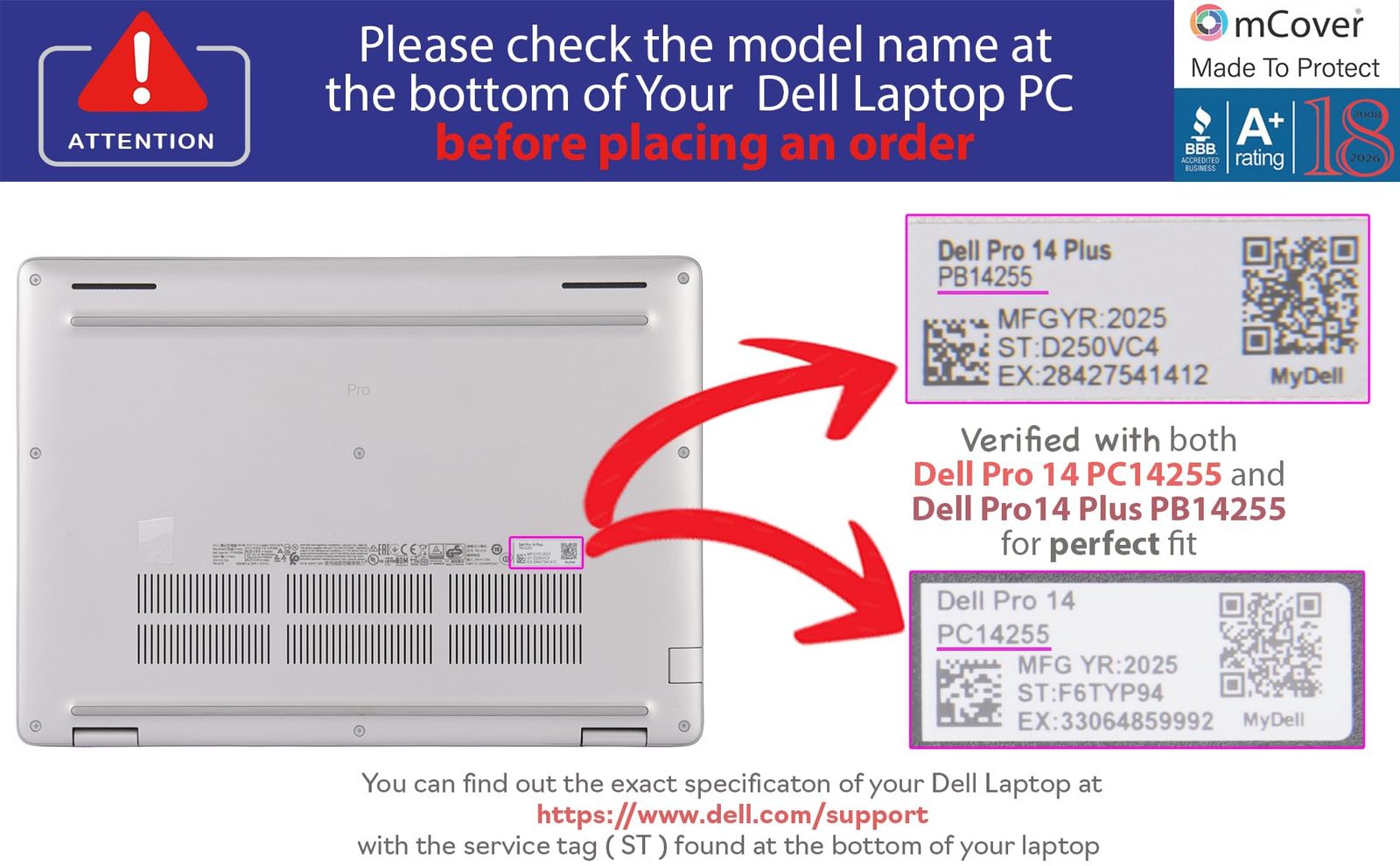 mCover ケース 2025-2026 14インチ Dell Pro 14 Plus PB14250 PB14255 Pro 14 PC14250 PC14255 Windows PCにのみ対応(他のDellモデルには適合しません) - ブラッ [ブラック]