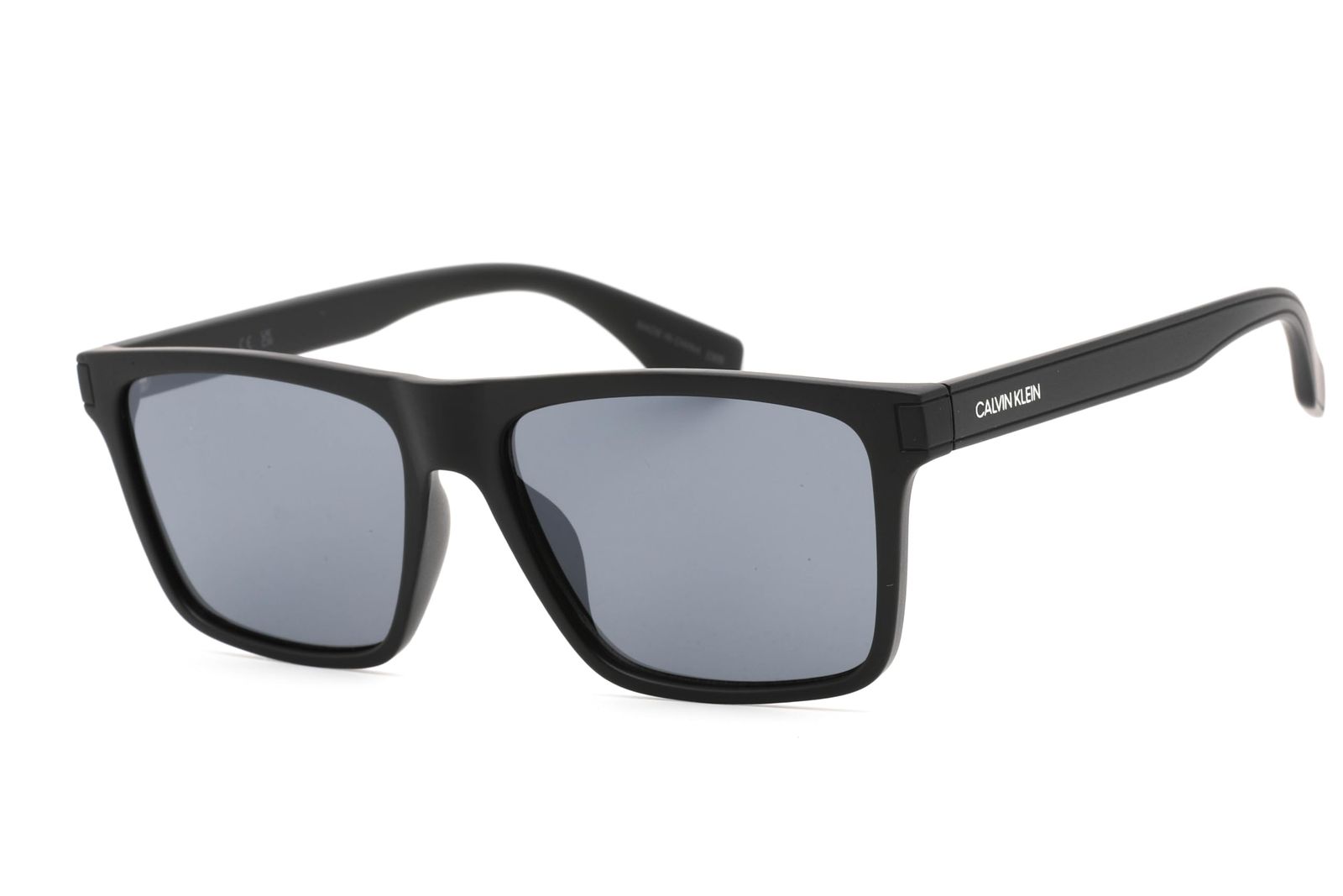 Calvin Klein Men's CK20521S Square Sunglasses, Matte Black/Gunmetal Mirror, One Size