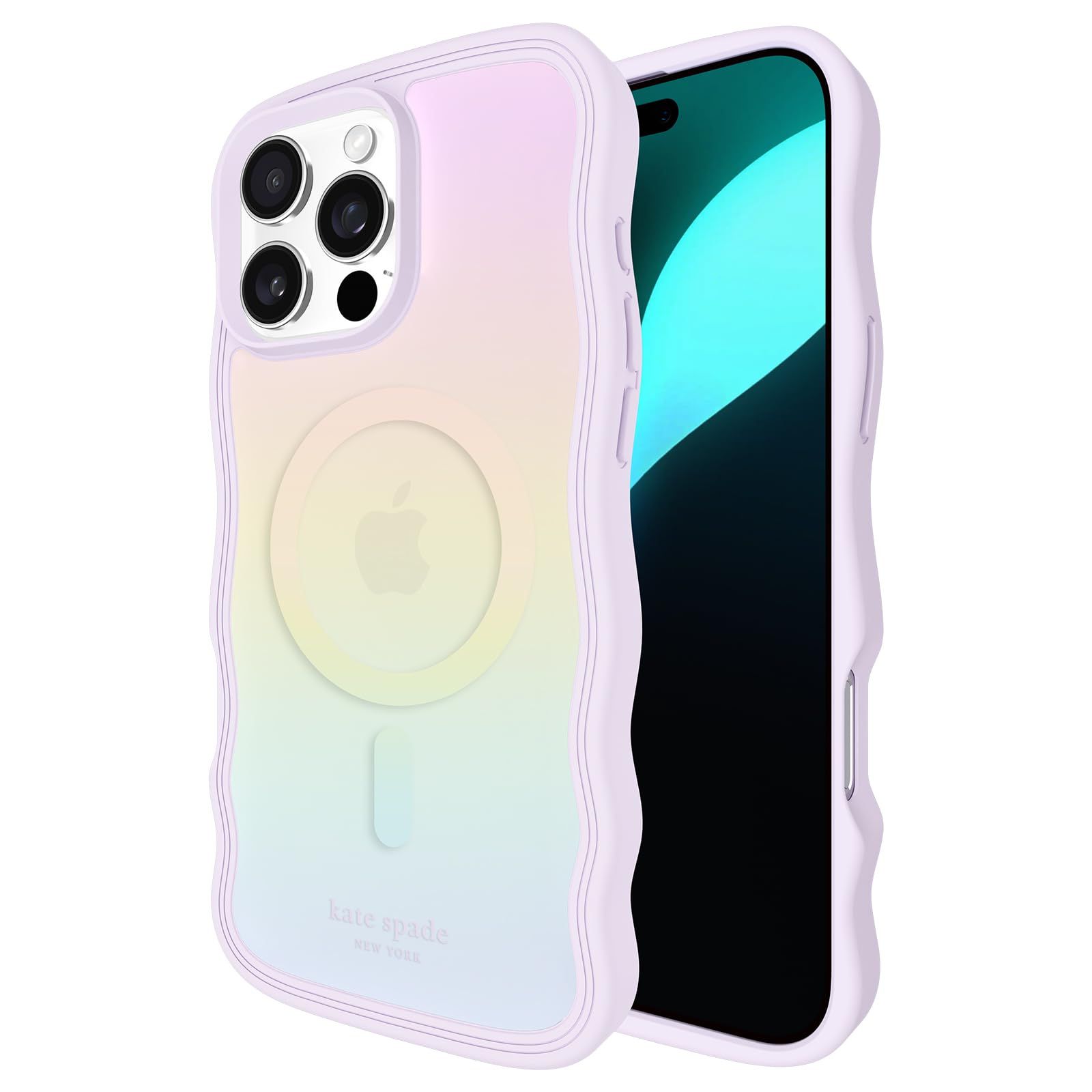 ケイト・スペード ニューヨーク iPhone 16 Pro Max ケース - MagSafe対応 - デザイナーフォンケース - 波状オパール 玉虫色 [波状オパール玉虫色]