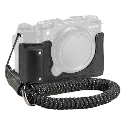SmallRig X-M5用 カメラ用ハーフケースキット FUJIFILM対応X-M5専用 レザーハーフケース リストストラップ 本革素材 ポータブル 保護機能付き 4879p d2a2d694