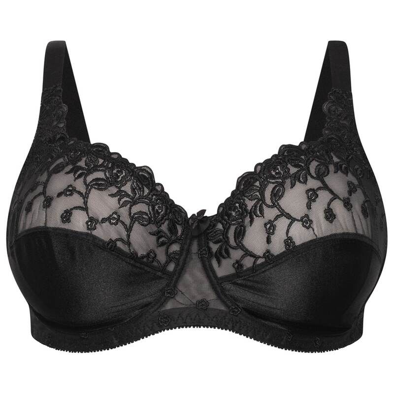 ストゥディオ ポリーニ レディース アンダーウェア ブラジャー サテン レース Studio Lace Satin Underwired Bra Black ブラック
