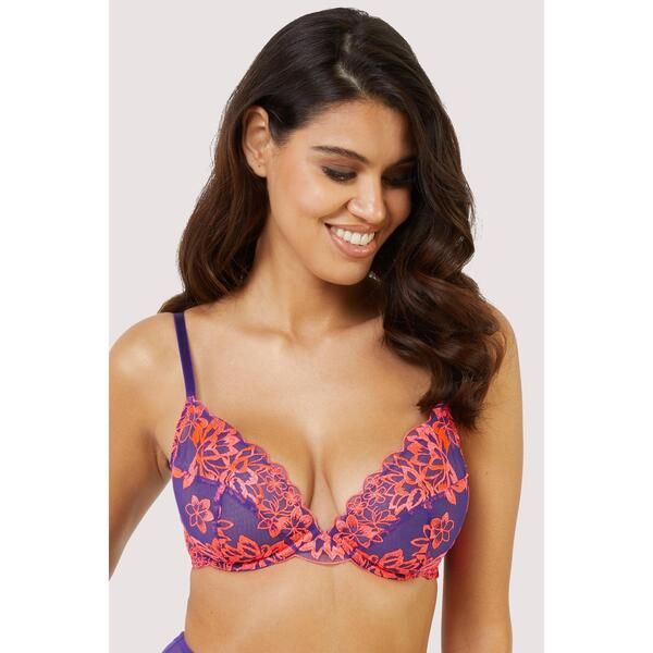 プレイフルプロミス レディース アンダーウェア ブラジャー Playful Promises Ada Blossom PUrple Neon Plunge Bra Purple パープル