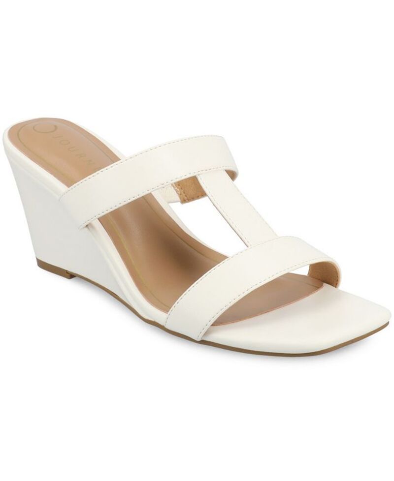 ジュルネ コレクション レディース シューズ サンダル Journee Collection Womens Clodie Dressy Wedge Sandals White ホワイト