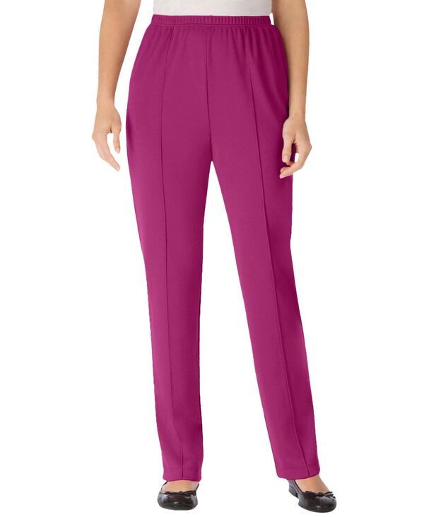ウーマン ウィズイン レディース ボトムス カジュアルパンツ ニット Woman Within Womens Within The HassleFree ElasticWaist Soft Knit Pant Raspberry