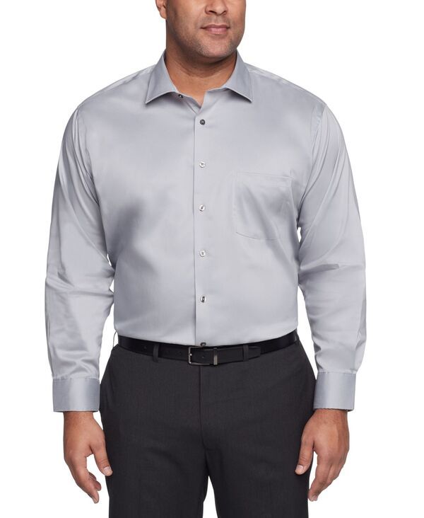 ヴァンハウセン メンズ トップス シャツ トール Van Heusen Mens Big Tall Solid Dress Shirt Grey Mist グレー