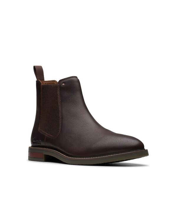 クラークス メンズ シューズ ブーツ・レインブーツ Clarks Collection Mens Jaxen Easy Boots Brown Tumbled Leather ブラウン