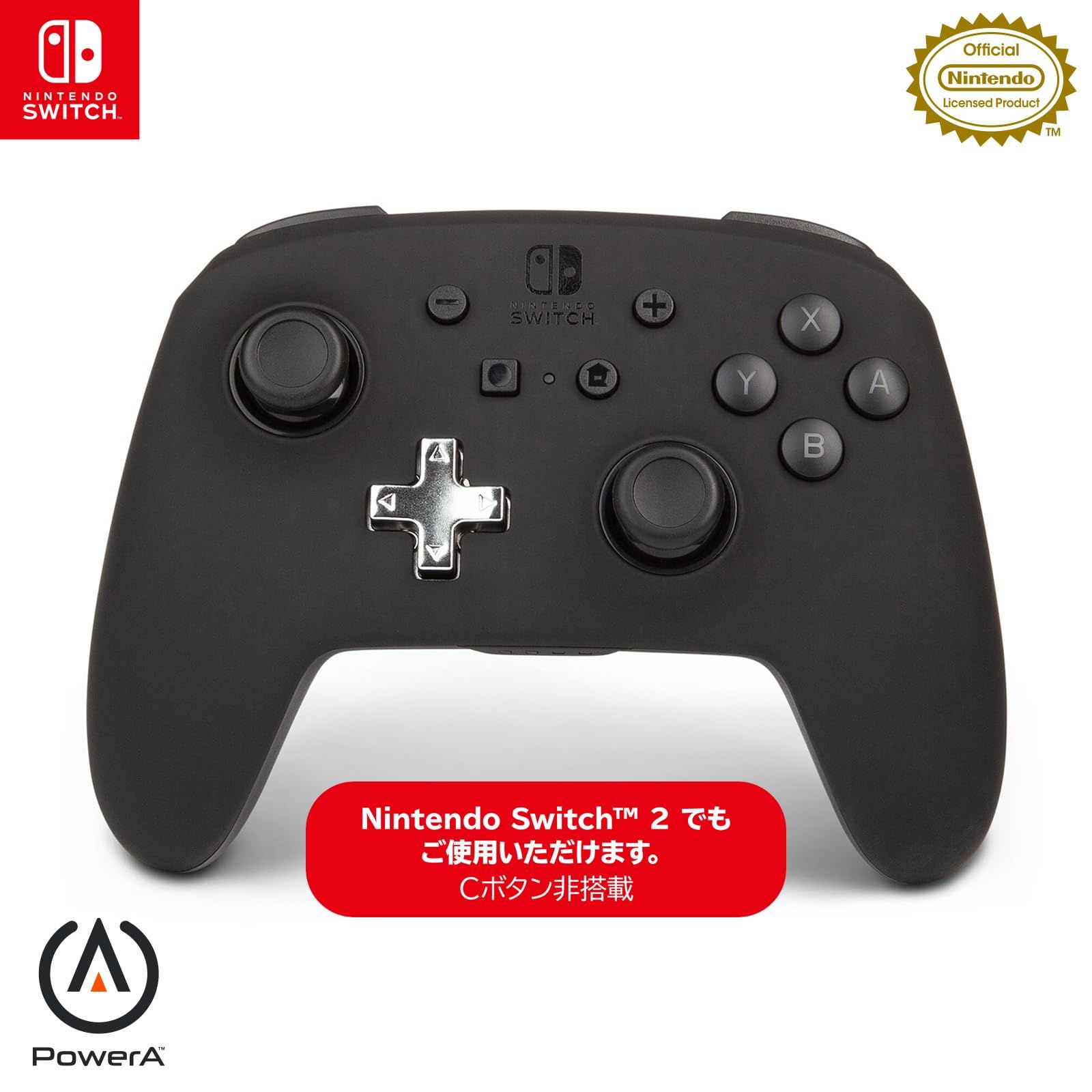 【任天堂ライセンス商品】PowerA パワーエー エンハンスド・ワイヤレスコントローラー for Nintendo Switch - ブラック【国内正規品 2年保証】1509988JP-04 [ブラック] [通常サイズ]