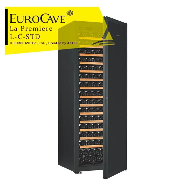 最大100%ポイントバック 確率2分の1！条件達成でチャンス最大5倍！要エントリー！EUROCAVE ユーロカーブ ユーロカーブ ラ・プルミエシリーズ La PREMIERE-L-C-STD（黒） 標準ドア/182本収容