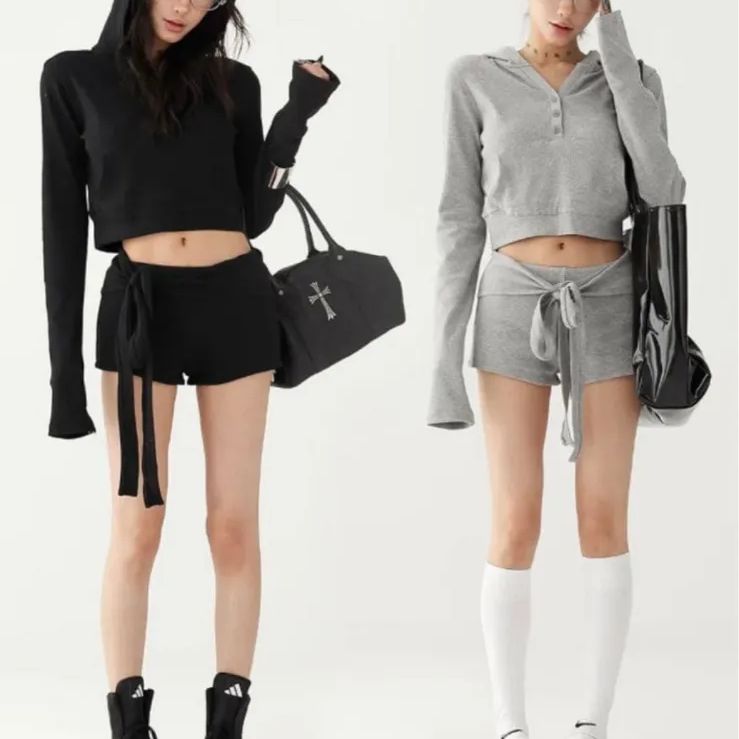 Acestudios Cropped Hood Top Shorts 韓国