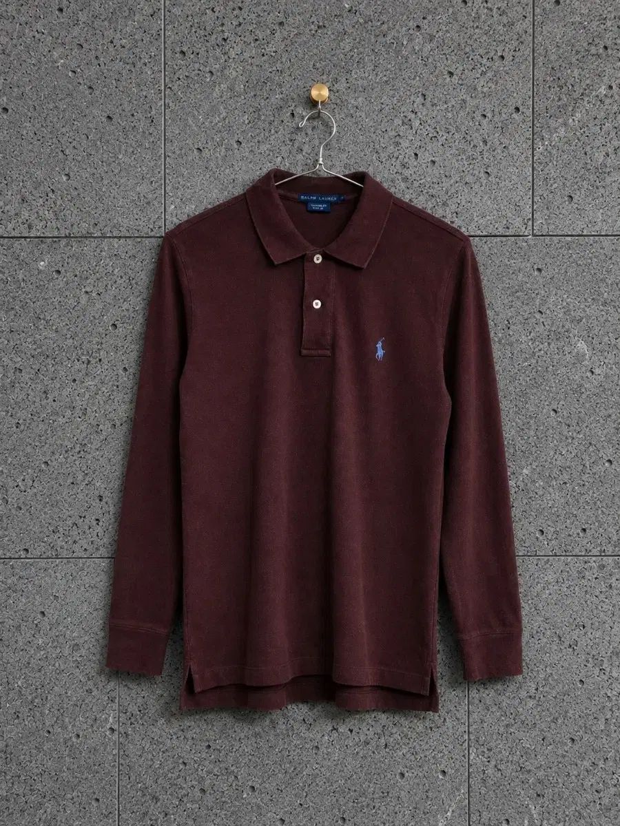 ポロラルフローレン 長袖 カラーTシャツ バーガンディ M