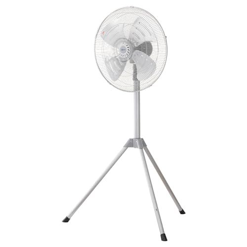 広電(KODEN) 工業扇 工場扇 業務用扇風機 三脚型 45cm アルミ羽根 首振り 折り畳み脚 高さ調節 3段階風量 羽根簡単取付 高さ112-137cm シルバー AZF451TMAY