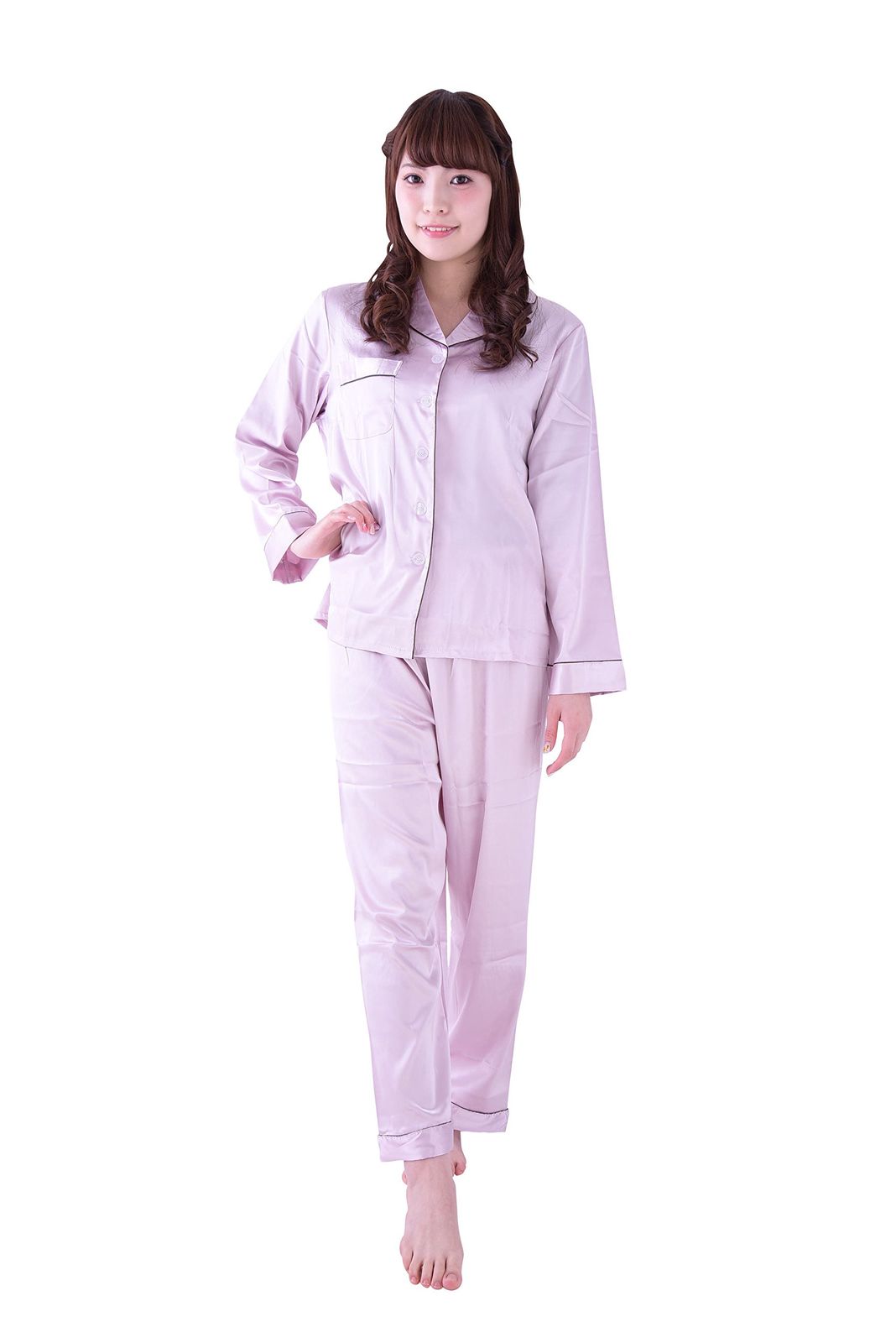 新品 [ギフツオブブリリアンス] シルク パジャマ 女性用 レディース シルクパジャマレディース 長袖 [ギフトセット] (XL ピンク) PJ_2488