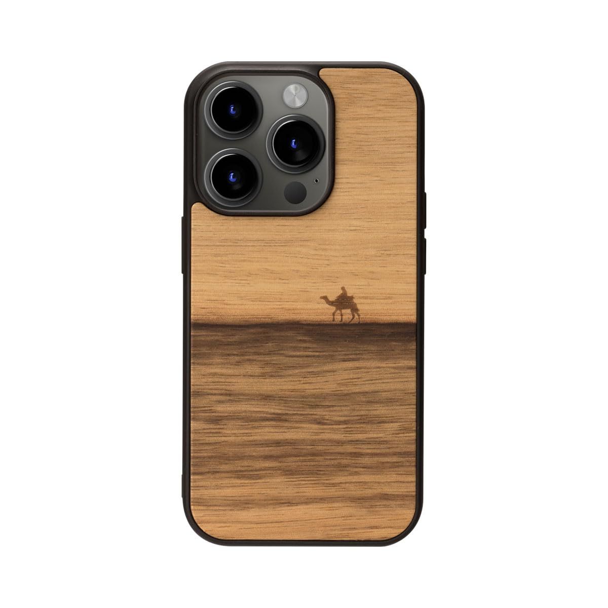 新品 Man&Wood iPhone 15 Pro バックカバー MagSafe対応 天然木ケース [ 木製 ウッド 自然 TPUとポリカーボネートのハイブリッド 防塵 着脱しやすい ストラップホール付き ワイヤレス充電 ] アップル アイフォン 背面カバー