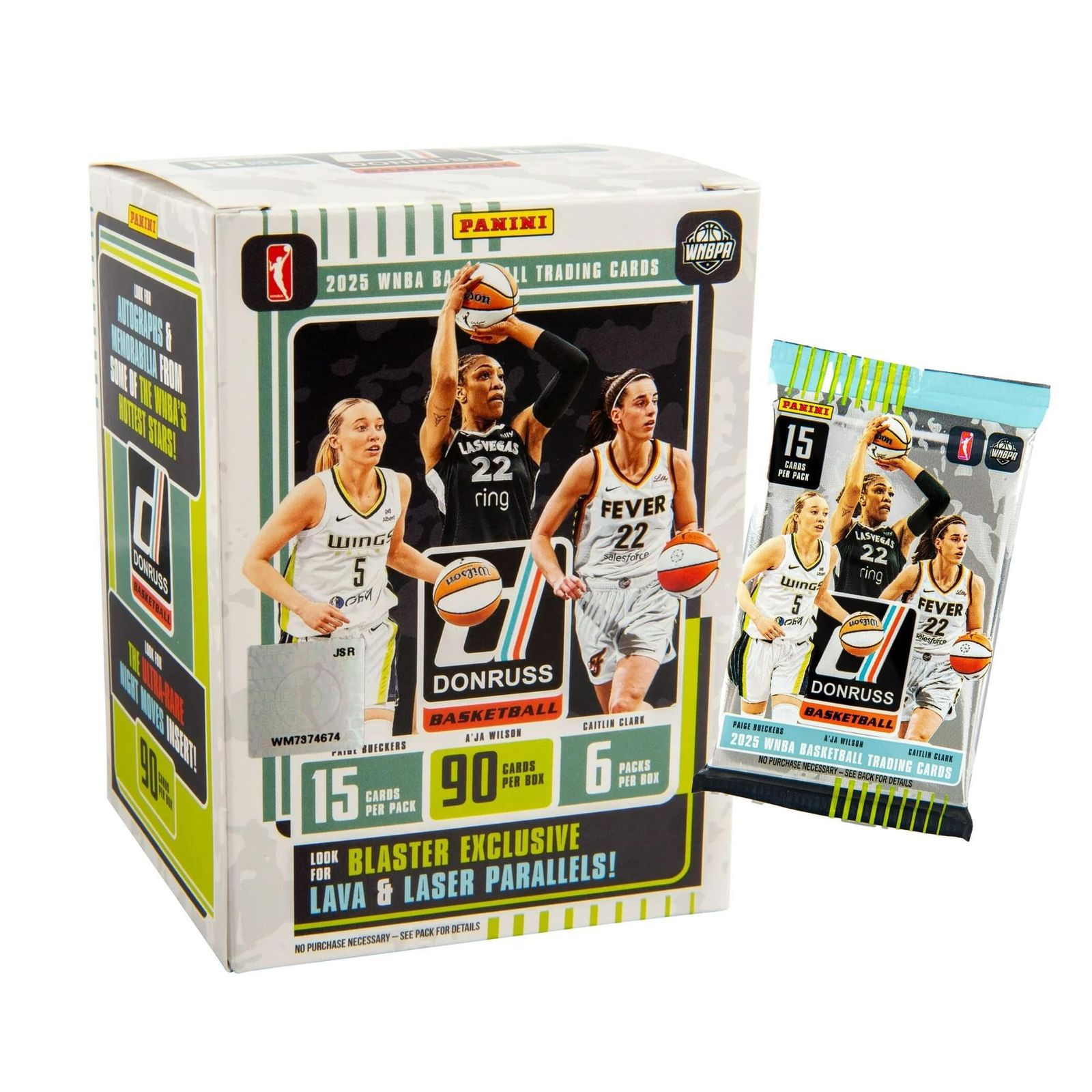 2024-25 Panini Donruss WNBA バスケットボール ブラスターボックス - 公式トレーディングカード - ルーキーカード、インサート、パラレルを含む - 密封されたリテールボックス