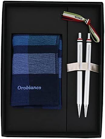 新品 Orobianco オロビアンコ ギフトセット フレッチャ ボールペン＆シャープペン＆ハンドタオル ハンカチ クールシルバー 1953801