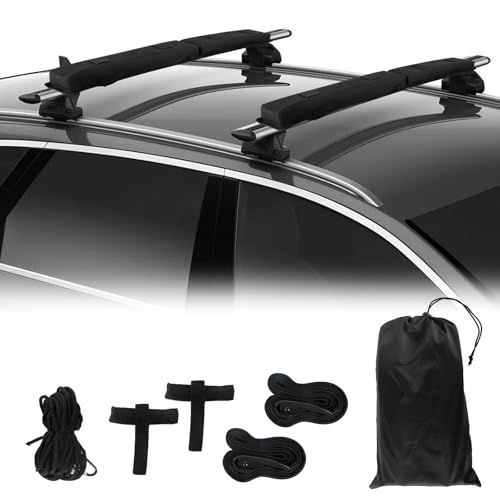 車用ルーフトップソフトキャリア カールーフキャリア プロテクター 車ルーフラゲッジバーカバー 車用ルーフキャリア用ソフトパッド 耐衝撃 傷防止 車保護 サーフボード運搬 工具不要 取り付け簡単kk 7674cf3f