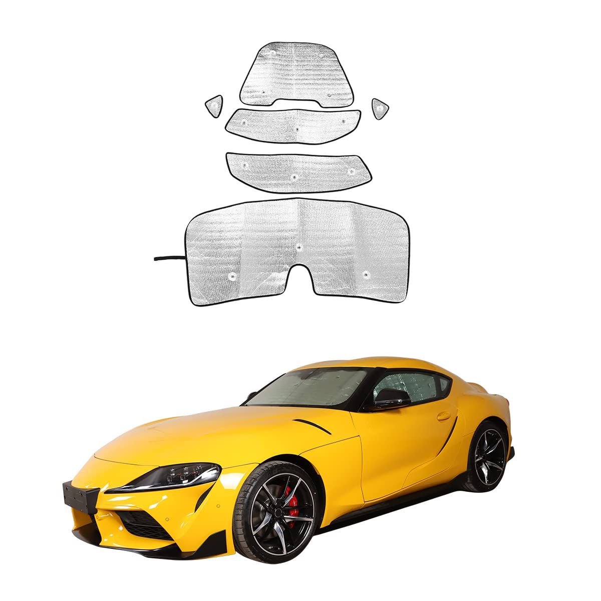 新品 METYOUCAR 新型 トヨタ supra スープラ 専用 2019~2024に対応 サンシェード 純正 全窓用 車用サンシェード 遮光シェード 車用パラソル 全窓ガラス日よけ 付着タイプ フロント リア サイド ガラス 吸盤貼付 日よけ UVカット