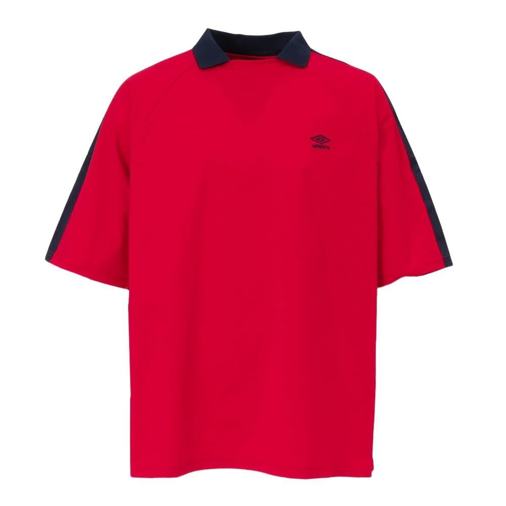 新品 [アンブロ] 半袖Ｔシャツ 【AWAY DAYS】 フィールテック衿付きワイドプラクティスシャツ (RD00) レッド
