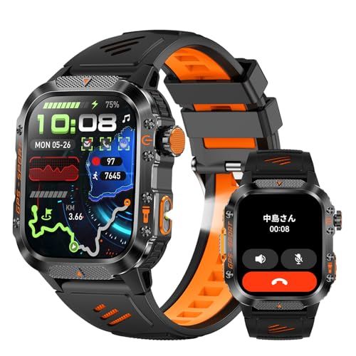 スマートウォッチ【2026新型?ChatGPT搭載?GPS運動軌跡記録】2.01インチ大画面 軍用規格 高輝度懐中電灯 IP68防水 耐衝撃 スポーツウォッチ 100+運動モード 睡眠管理 Smart Watch Bluetooth5.3通話 9ec31eac