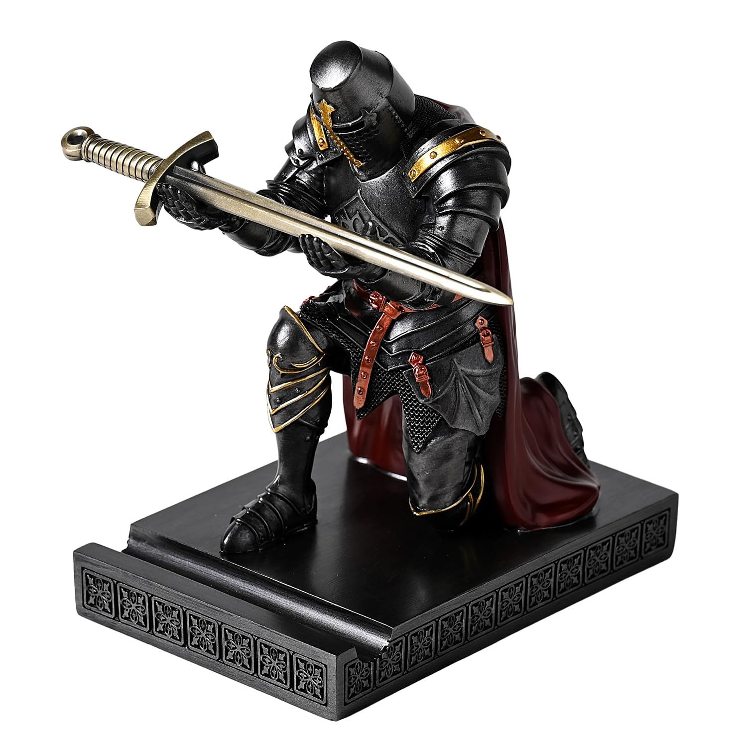 新品 NCQIXIAO 中世テンプル騎士団の前衛将校ペンホルダー ペンスタンド デスクオーガナイザーとアクセサリー 樹脂製 携帯電話スタンド オフィスや自宅のデスクオーガナイザーへのギフトに (鉄)