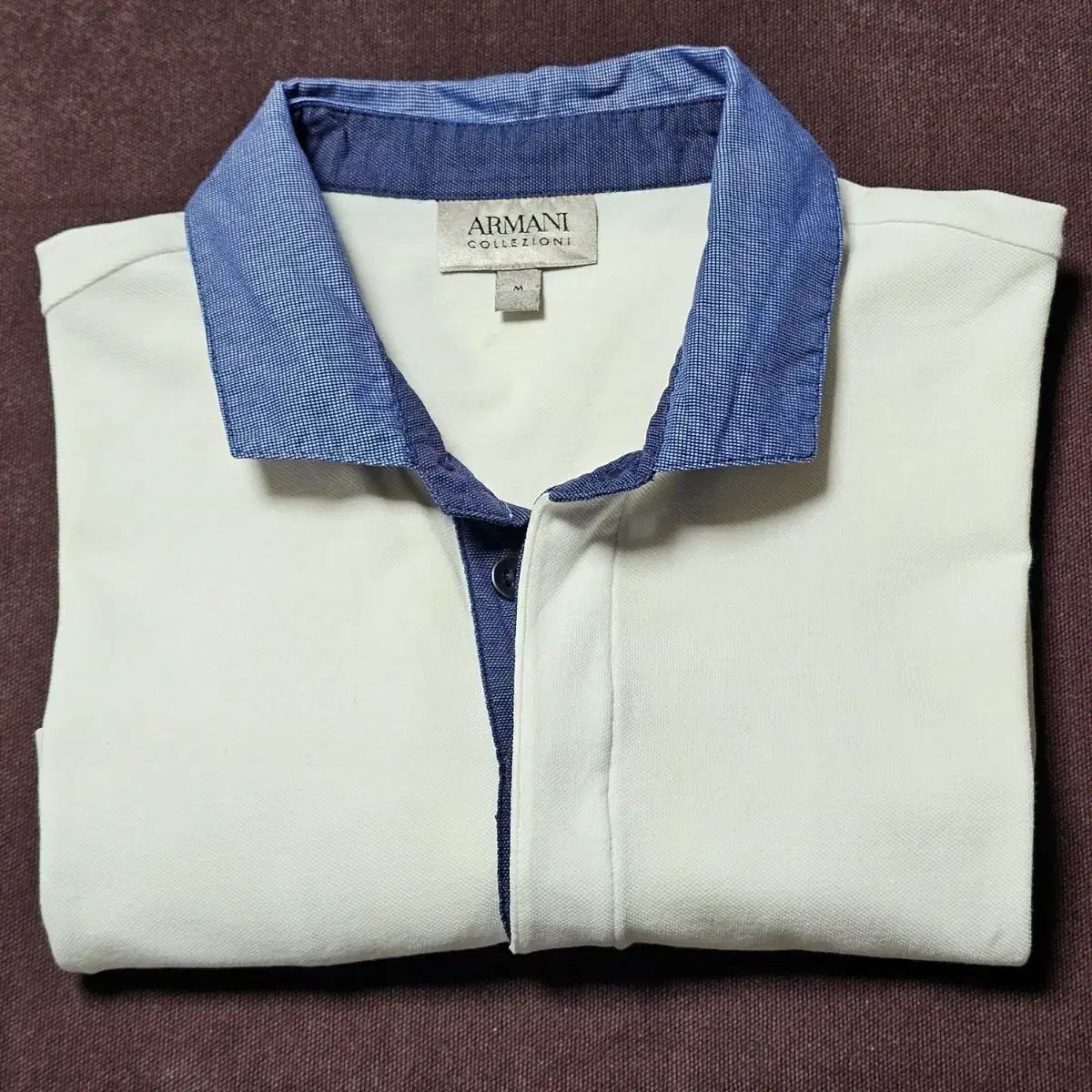 95/m 正規品 アルマーニ コレッツォーニ メンズ バイカラー ポロ カラーTシャツ