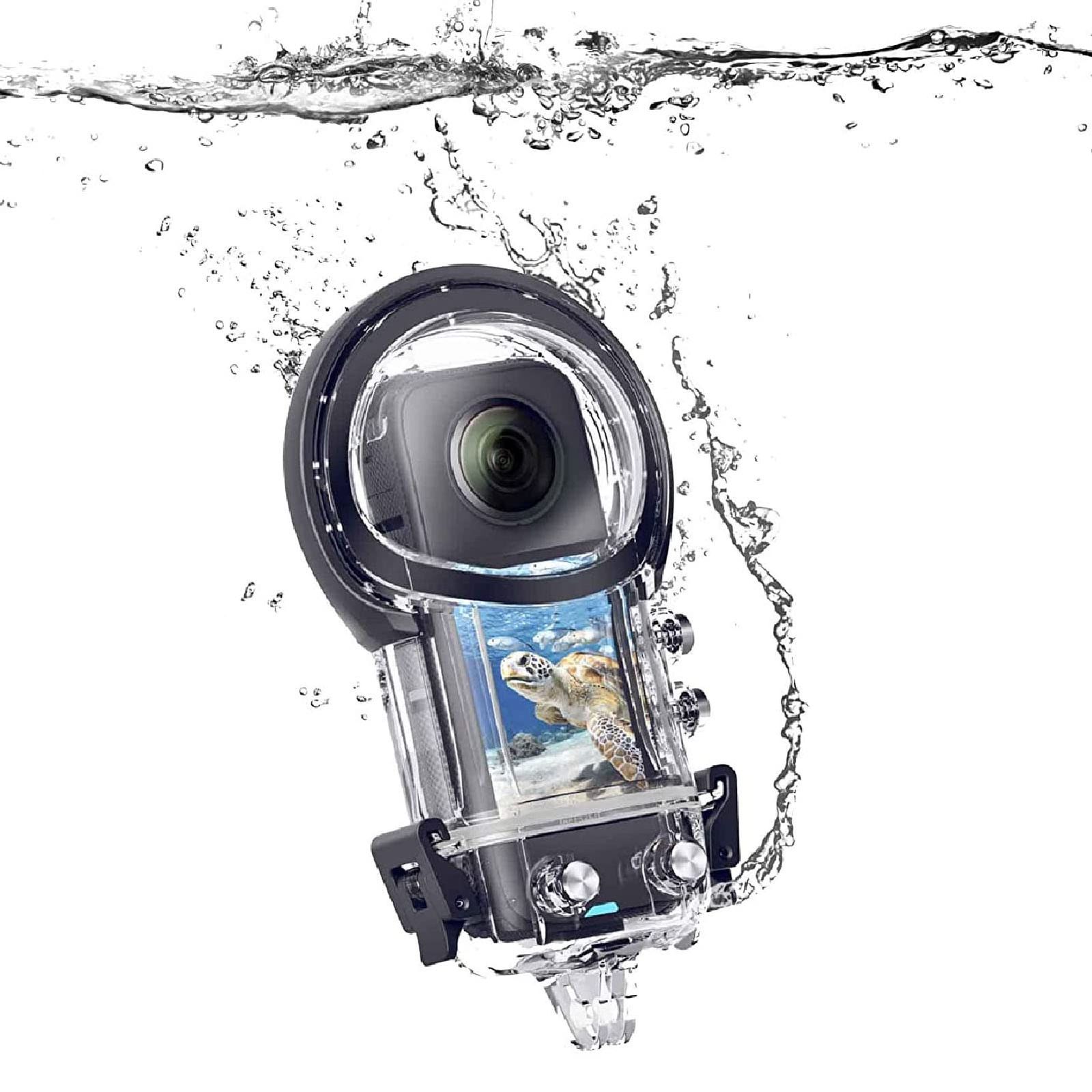 新品 Vbestlife 防水ハウジングケース、 ONE X3用、水中ダイビング保護シェル50M、ブラケットアクセサリー付き