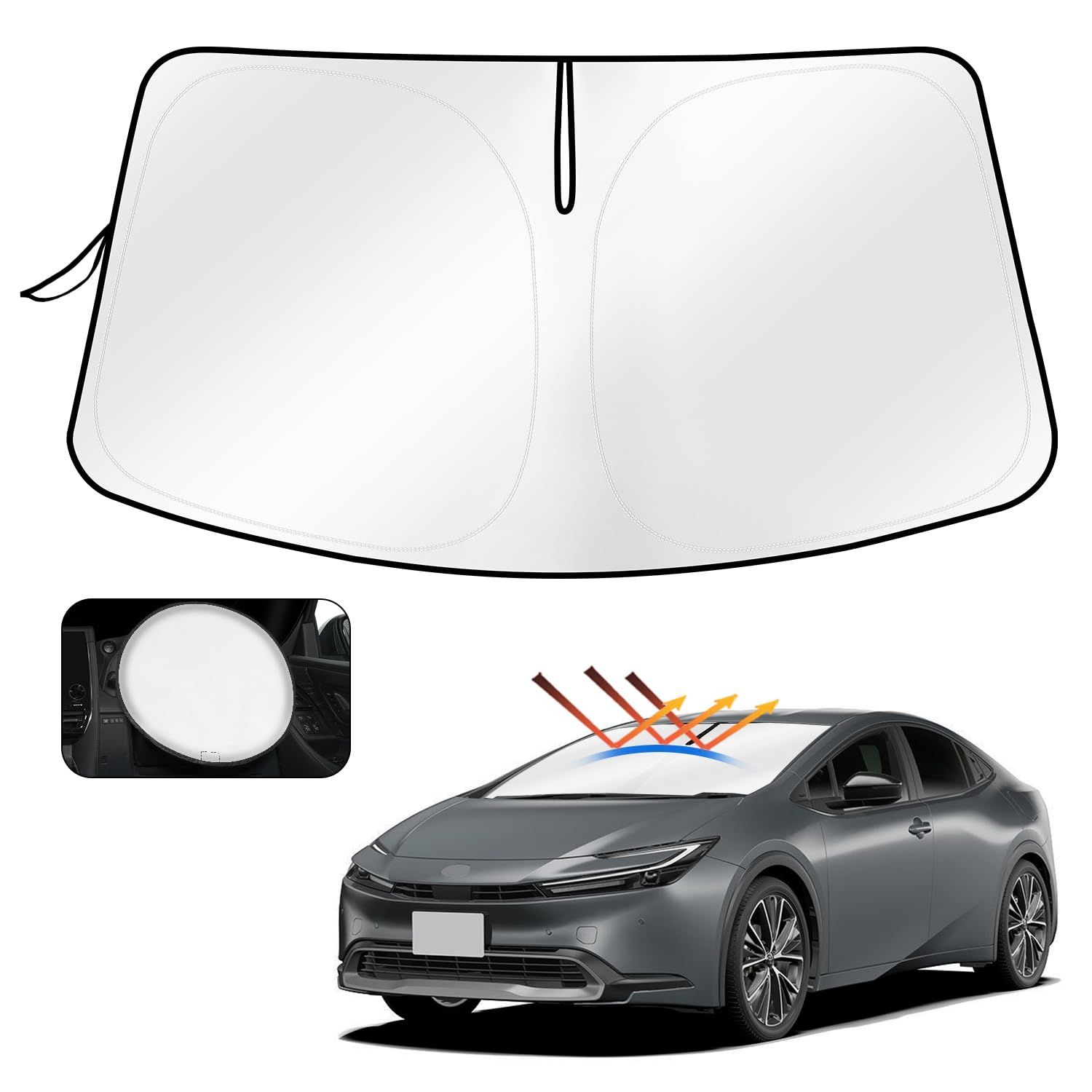 新品 CARTIST トヨタ プリウス 60系 サンシェード PRIUS 5代目 2023年-現行 サンセット サンライン サンフィア フロントサンシェード 日よけ 遮光 シェード UVカット 車中泊 カスタムパーツ アクセサリー 内装パーツ カー用品 取付簡