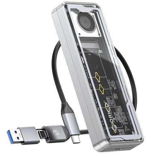 ORICO M.2 SSD 外付けケース【USB4 40Gbps超高速】工具不要 NVMe SSD ケース内蔵冷却ファン付き Thunderbolt 4/3、USB 4/3.2/3.1対応、2230/2242/2260/2280(M Key) a19bd817