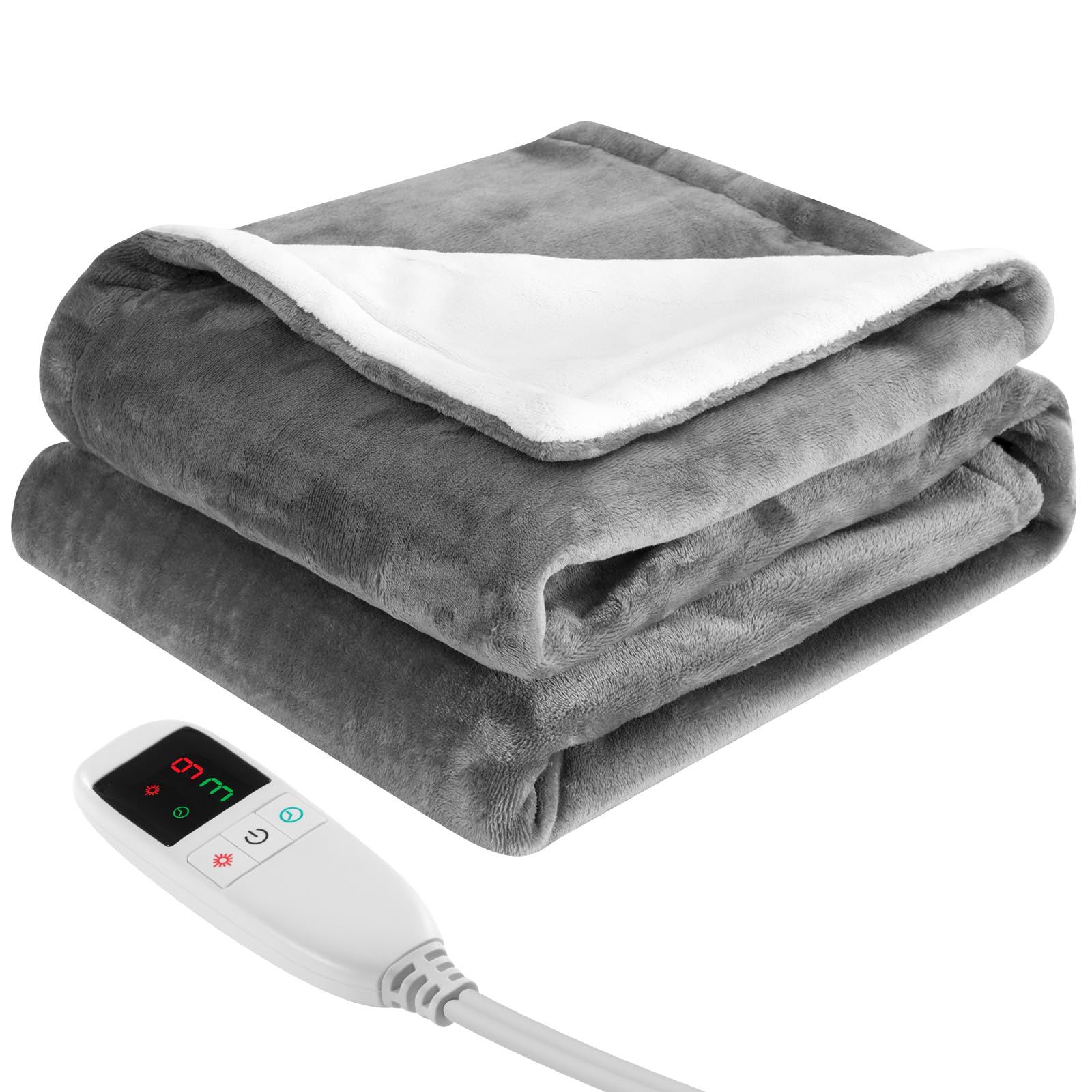【新品】電気毛布 掛け敷き兼用 160*100CM 大判 電気ブランケット 9段階温度調節 タイマー設定 電気敷き毛布 ふわふわ 厚手生地 あったか 省エネ 肩掛け 膝掛け 丸洗い可 過熱保護 ダニ退治 防寒 暖房器具 プレゼント 冬用 PS 6202994d